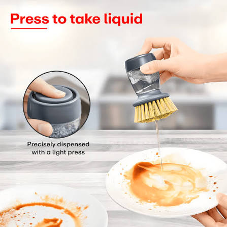Soap dispensing palm brush